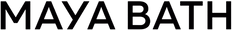 Black 'MAYA BATH' text on a white background