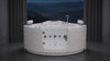 maya bath sorrento bath tub with lcd touchscreen, waterfall inlet, handheld shower head, whirlpool bath tub with massage jets and headrests.